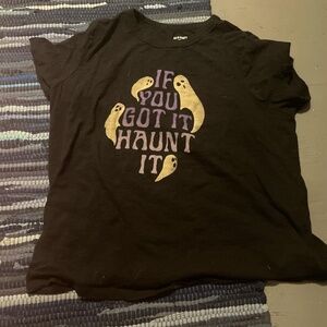 Old Navy Graphic Tee Halloween Black Ghosts Size XL